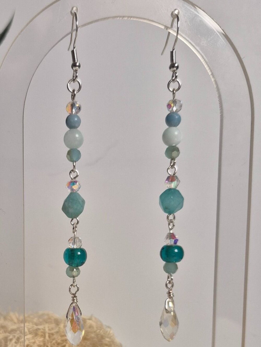 Blue Gemstone Strand Earrings